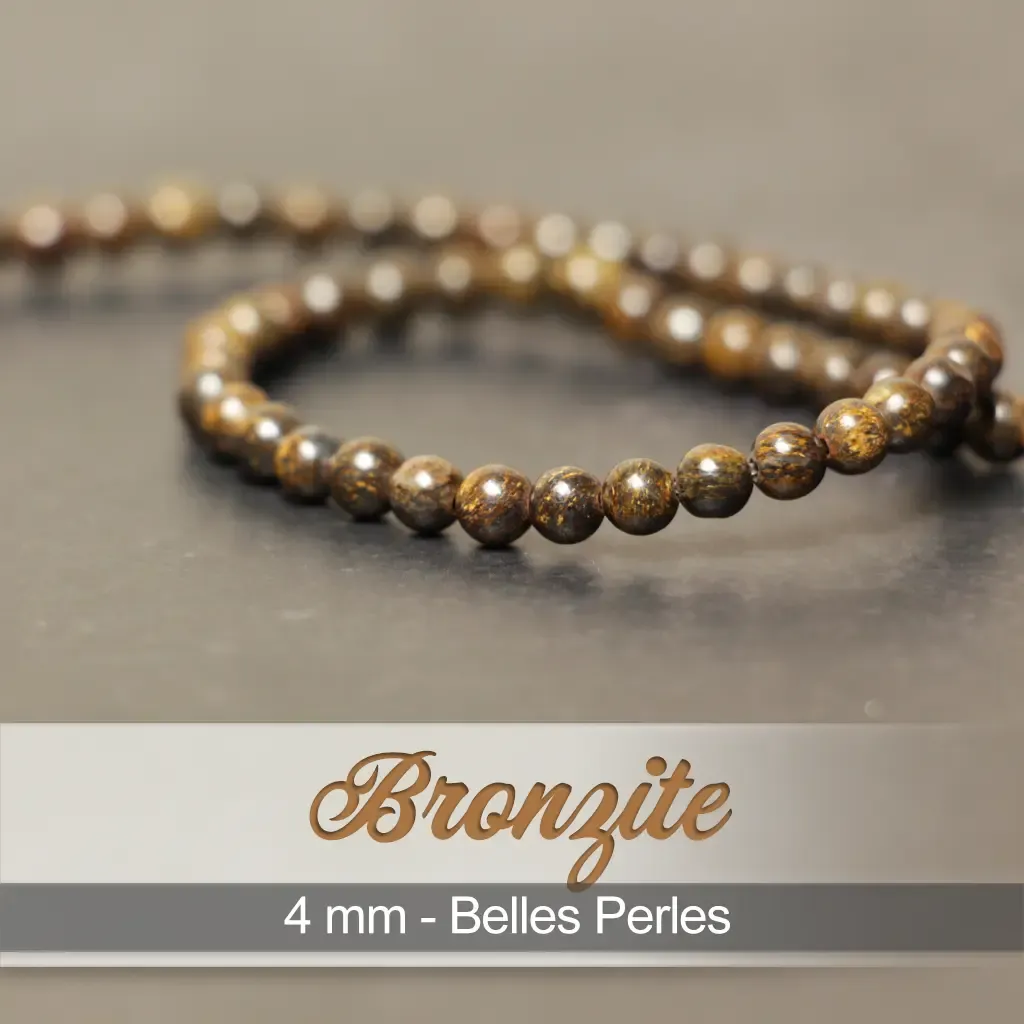 Perles Bronzite – Ronde 4mm – 38cm – Image 2
