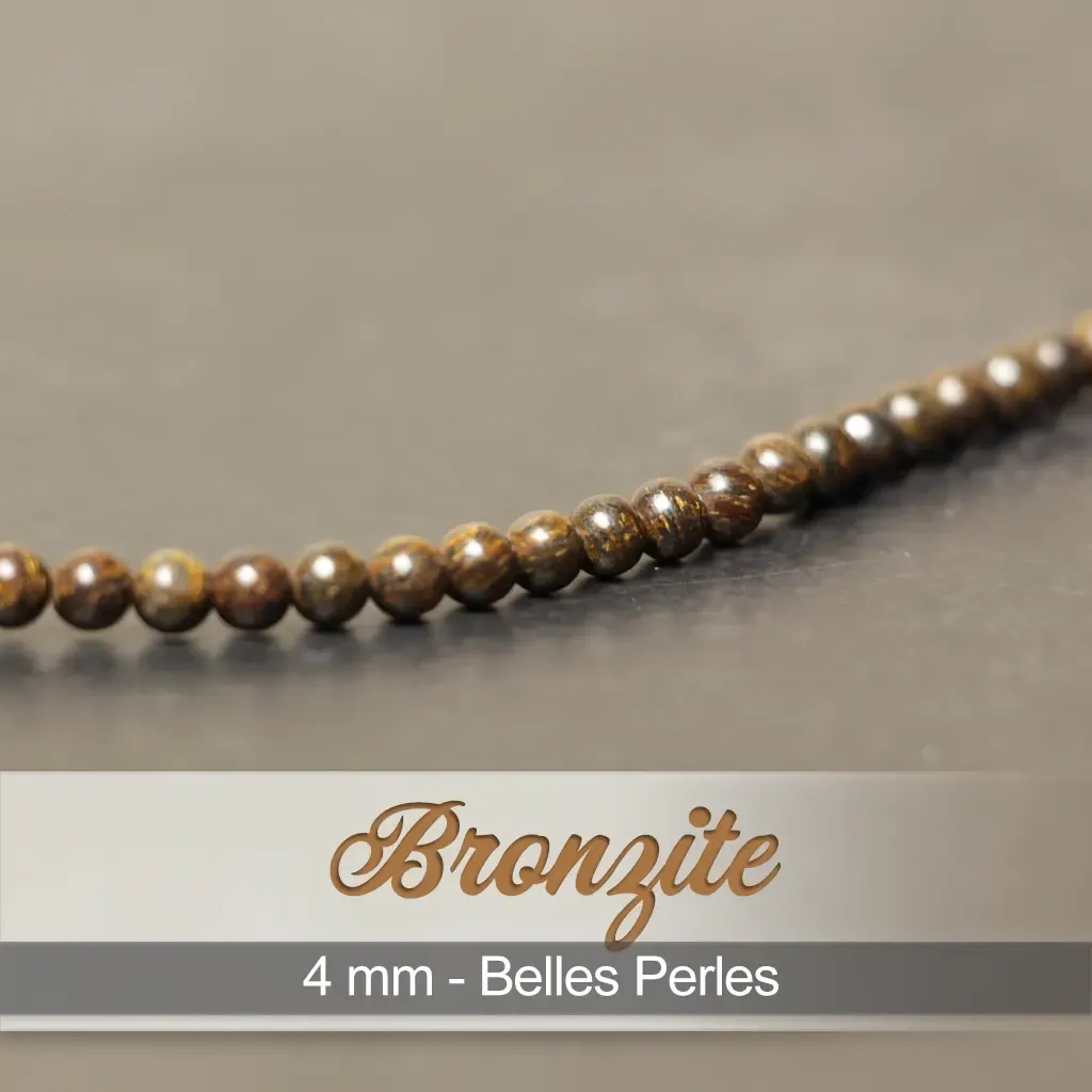 Perles Bronzite – Ronde 4mm – 38cm – Image 3