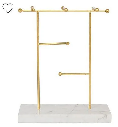 PORTE BIJOUX GOLDEN 21X10XH25 MARBRE+METAL