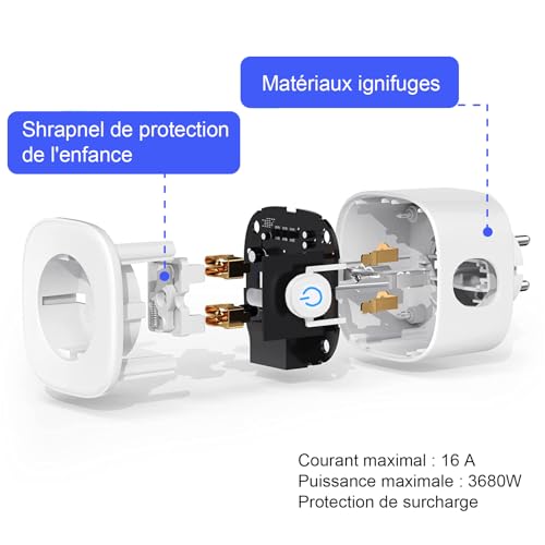 Prise Connectée Alexa Française 16A 3680W lot de 4 – Antela – Image 8